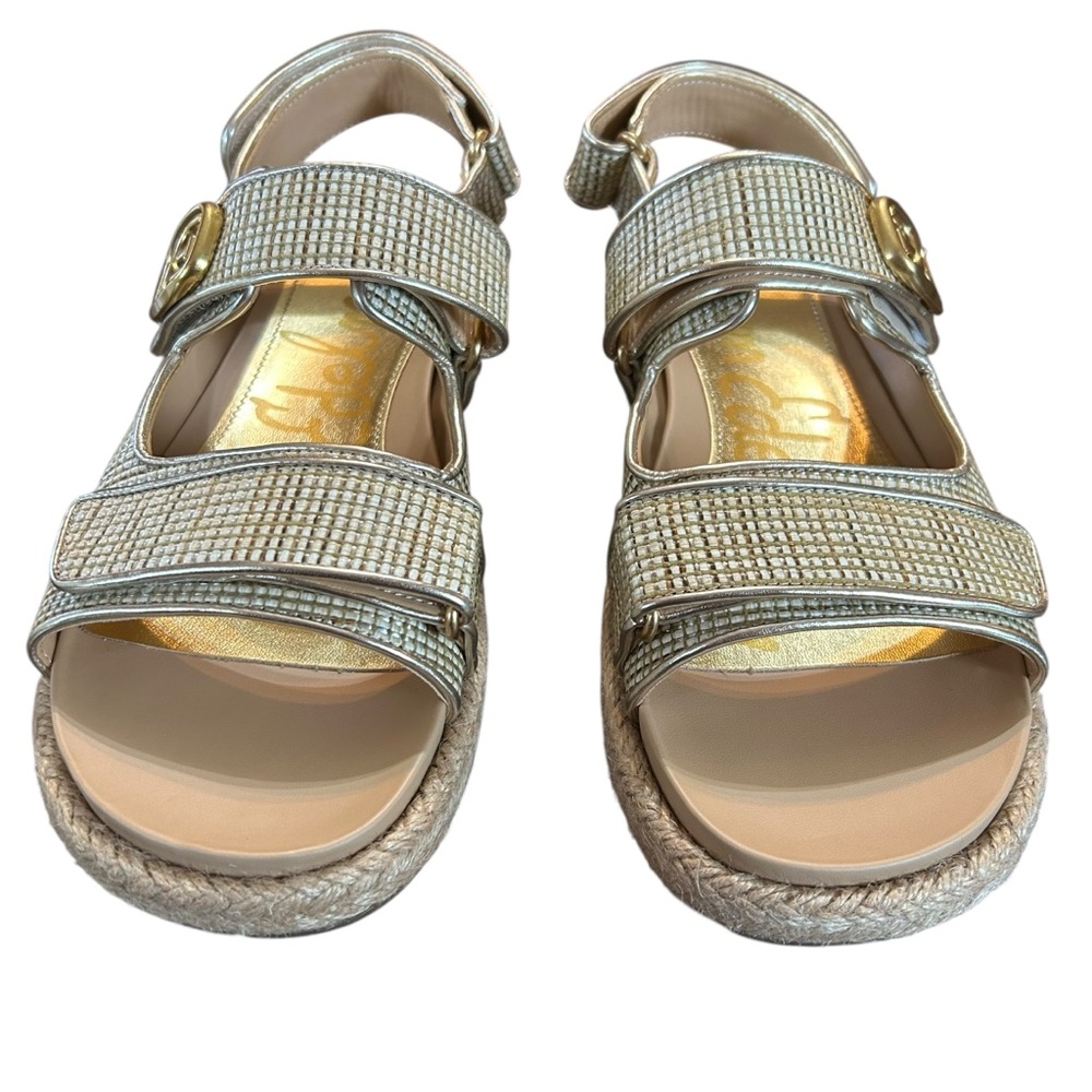 Sam Edelman Arlo Strappy Faux Raffia Sandals NEW 8.5 - Picture 4 of 10